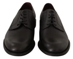 Dolce & Gabbana Black Leather Lace Up Mens Formal Derby Men's Shoes -Lux Lair Store 1514875
