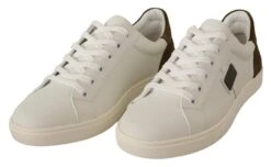 Dolce & Gabbana White Suede Leather Mens Low Tops Men's Sneakers 12 Dolce & Gabbana White Suede Leather Mens Low Tops Men's Sneakers -Lux Lair Store 1514942