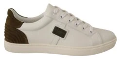 Dolce & Gabbana White Suede Leather Mens Low Tops Men's Sneakers