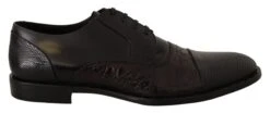 Dolce & Gabbana Black Leather Exotic Skins Formal Men's Shoes