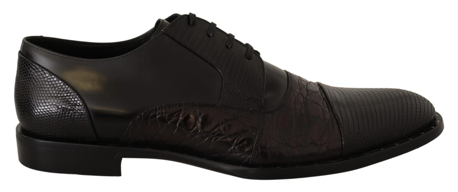 Dolce & Gabbana Black Leather Exotic Skins Formal Men's Shoes 3 Dolce & Gabbana Black Leather Exotic Skins Formal Men's Shoes