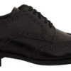 Dolce & Gabbana Black Leather Oxford Wingtip Formal Men's Shoes -Lux Lair Store 1515046