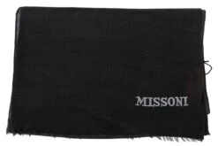 Missoni Black 100% Wool Unisex Neck Wrap Men's Scarf -Lux Lair Store 1516361