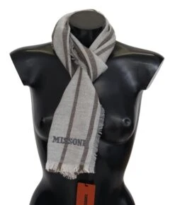 Missoni Multicolor Striped Wool Unisex Neck Wrap Men's Scarf
