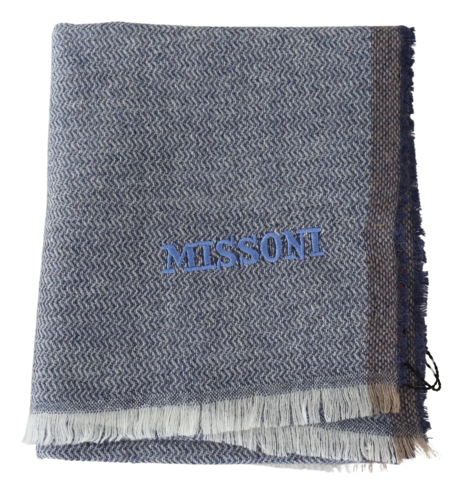 Missoni Gray Striped Wool Unisex Neck Wrap Fringes Men's Scarf 5 Missoni Gray Striped Wool Unisex Neck Wrap Fringes Men's Scarf - Image 3