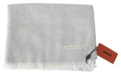 Missoni Gray Wool Knit Unisex Neck Wrap Men's Scarf -Lux Lair Store 1516405