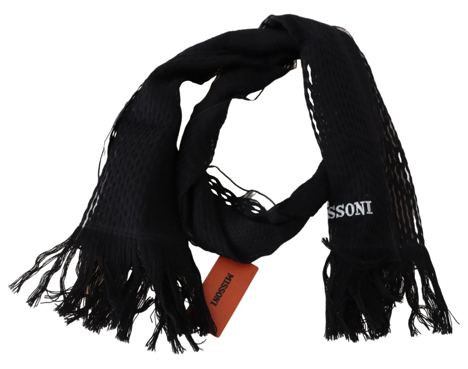 Missoni Black Wool Unisex Neck Warmer Wrap Men's Scarf 4 Missoni Black Wool Unisex Neck Warmer Wrap Men's Scarf - Image 2