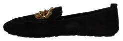 Dolce & Gabbana Black Leather Crystal Gold Crown Loafers Men's Shoes 12 Dolce & Gabbana Black Leather Crystal Gold Crown Loafers Men's Shoes -Lux Lair Store 1519619