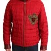 Dolce & Gabbana Red Brocade Bomber Gold Crown Logo Coat Men's Jacket 1 Dolce & Gabbana Red Brocade Bomber Gold Crown Logo Coat Men's Jacket -Lux Lair Store 1523715