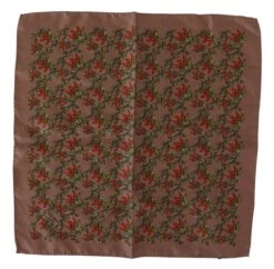 Dolce & Gabbana Brown Carrots Print Silk Men's Handkerchief
