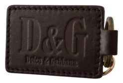 Dolce & Gabbana Brown Leather Logo Metal Ring Hook Men's Keychain 8 Dolce & Gabbana Brown Leather Logo Metal Ring Hook Men's Keychain -Lux Lair Store 1529760
