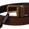 Dolce & Gabbana Brown Leather Rustic Buckle Cintura Men's Belt -Lux Lair Store 1533382