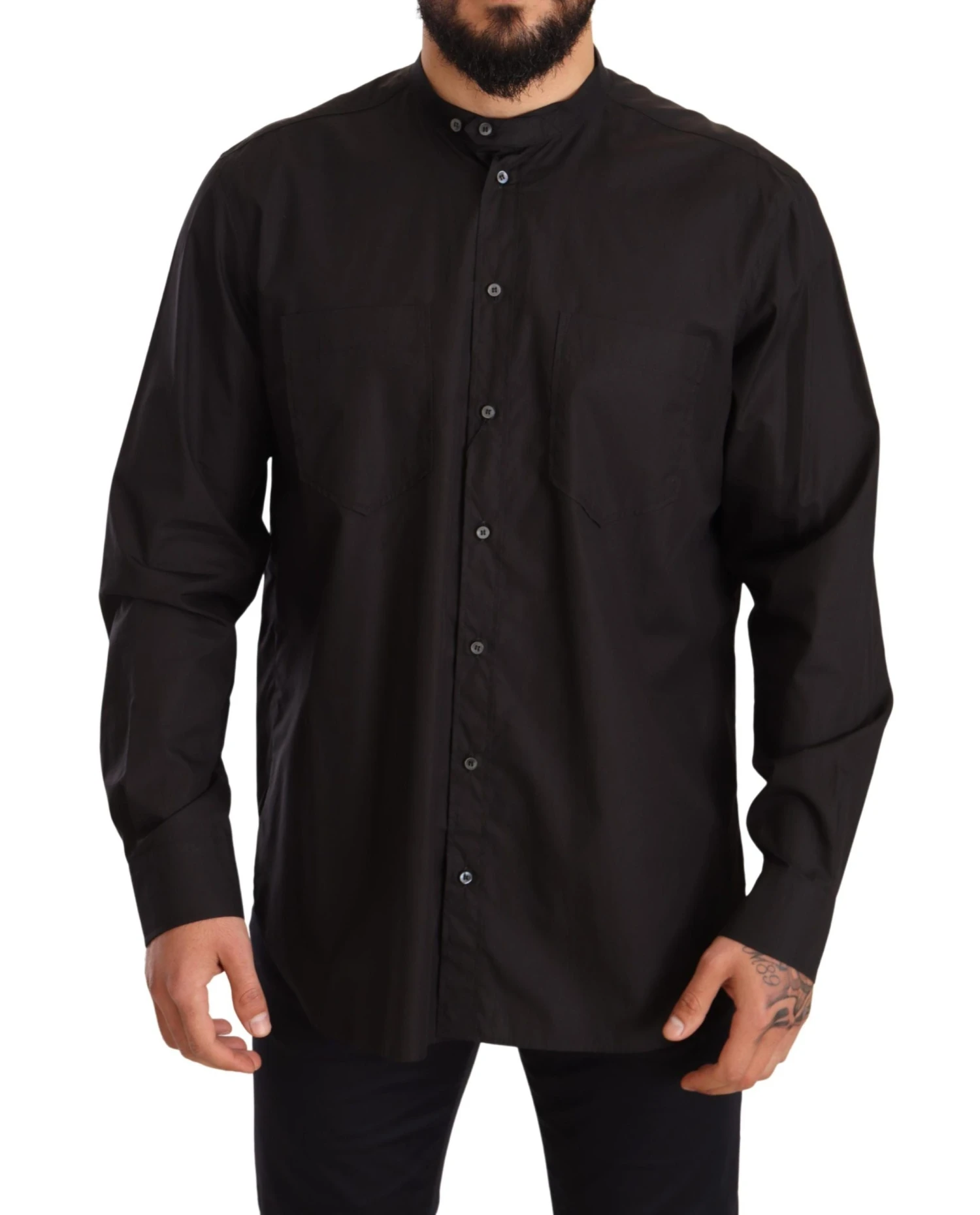 Dolce & Gabbana Black 100% Cotton Formal Dress Top Men's Shirt 3 Dolce & Gabbana Black 100% Cotton Formal Dress Top Men's Shirt