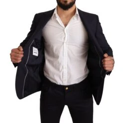 Dolce & Gabbana Navy Blue Wool Slim Fit MARTINI Men's Blazer 12 Dolce & Gabbana Navy Blue Wool Slim Fit MARTINI Men's Blazer -Lux Lair Store 1539930