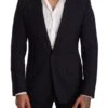 Dolce & Gabbana Navy Blue Wool Slim Fit MARTINI Men's Blazer 1 Dolce & Gabbana Navy Blue Wool Slim Fit MARTINI Men's Blazer -Lux Lair Store 1539931