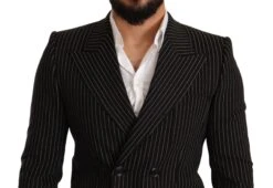 Dolce & Gabbana Black White Striped Slim Fit Coat Men's Blazer -Lux Lair Store 1539949