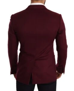 Dolce & Gabbana Maroon Cashmere Slim Fit Coat Jacket Men's Blazer 10 Dolce & Gabbana Maroon Cashmere Slim Fit Coat Jacket Men's Blazer -Lux Lair Store 1539984