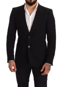 Dolce & Gabbana Black Cotton Slim Fit Coat Jacket Men's Blazer -Lux Lair Store 1539995