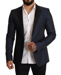 Dolce & Gabbana Blue Wool Slim Fit MARTINI Blazer Men's Jacket -Lux Lair Store 1540035