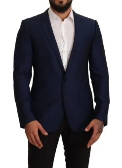 Dolce & Gabbana Navy Blue Slim Fit Jacket MARTINI Men's Blazer -Lux Lair Store 1540107