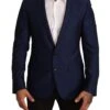 Dolce & Gabbana Navy Blue Slim Fit Jacket MARTINI Men's Blazer -Lux Lair Store 1540110