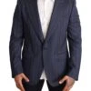 Dolce & Gabbana Blue Striped Wool Slim Fit Blazer Men's Jacket 2 Dolce & Gabbana Blue Striped Wool Slim Fit Blazer Men's Jacket -Lux Lair Store 1540130