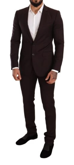 Dolce & Gabbana Bordeaux Wool MARTINI Slim Fit Men's Suit -Lux Lair Store 1542380