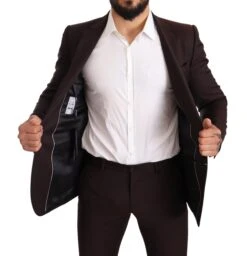 Dolce & Gabbana Bordeaux Wool MARTINI Slim Fit Men's Suit -Lux Lair Store 1542381