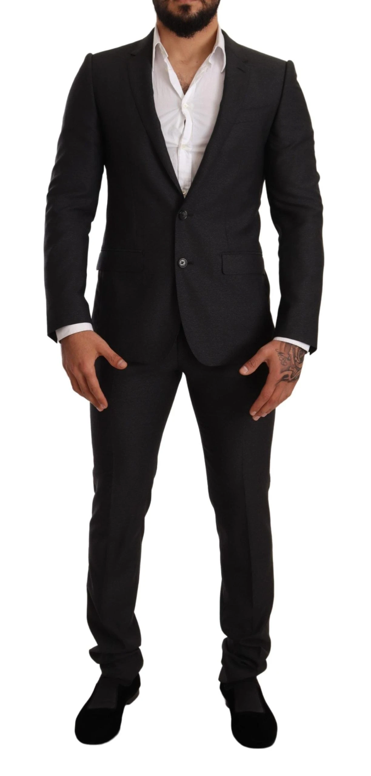 Dolce & Gabbana Gray Wool MARTINI Slim Fit Set Men's Suit 3 Dolce & Gabbana Gray Wool MARTINI Slim Fit Set Men's Suit