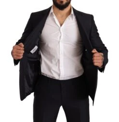 Dolce & Gabbana Blue Pattern MARTINI SLIM FIT 2 Piece Men's Suit 12 Dolce & Gabbana Blue Pattern MARTINI SLIM FIT 2 Piece Men's Suit -Lux Lair Store 1542488