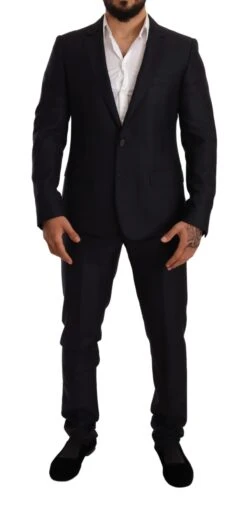 Dolce & Gabbana Blue Pattern MARTINI SLIM FIT 2 Piece Men's Suit