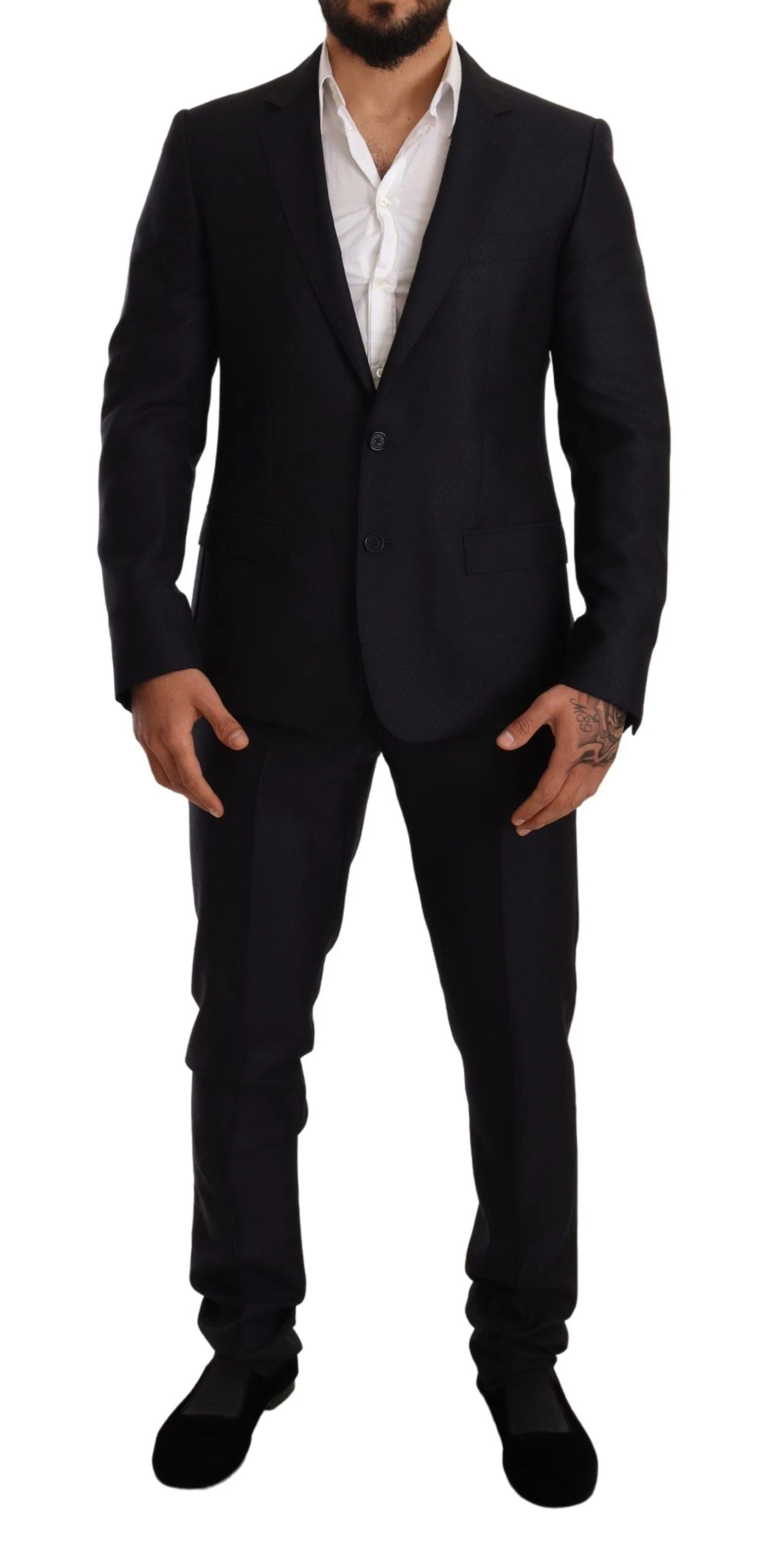 Dolce & Gabbana Blue Pattern MARTINI SLIM FIT 2 Piece Men's Suit 3 Dolce & Gabbana Blue Pattern MARTINI SLIM FIT 2 Piece Men's Suit