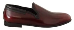 Dolce & Gabbana Bordeaux Patent Leather Dress Loafers Men's Shoes