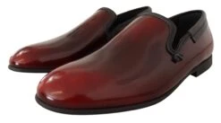 Dolce & Gabbana Bordeaux Patent Leather Dress Loafers Men's Shoes -Lux Lair Store 1554246