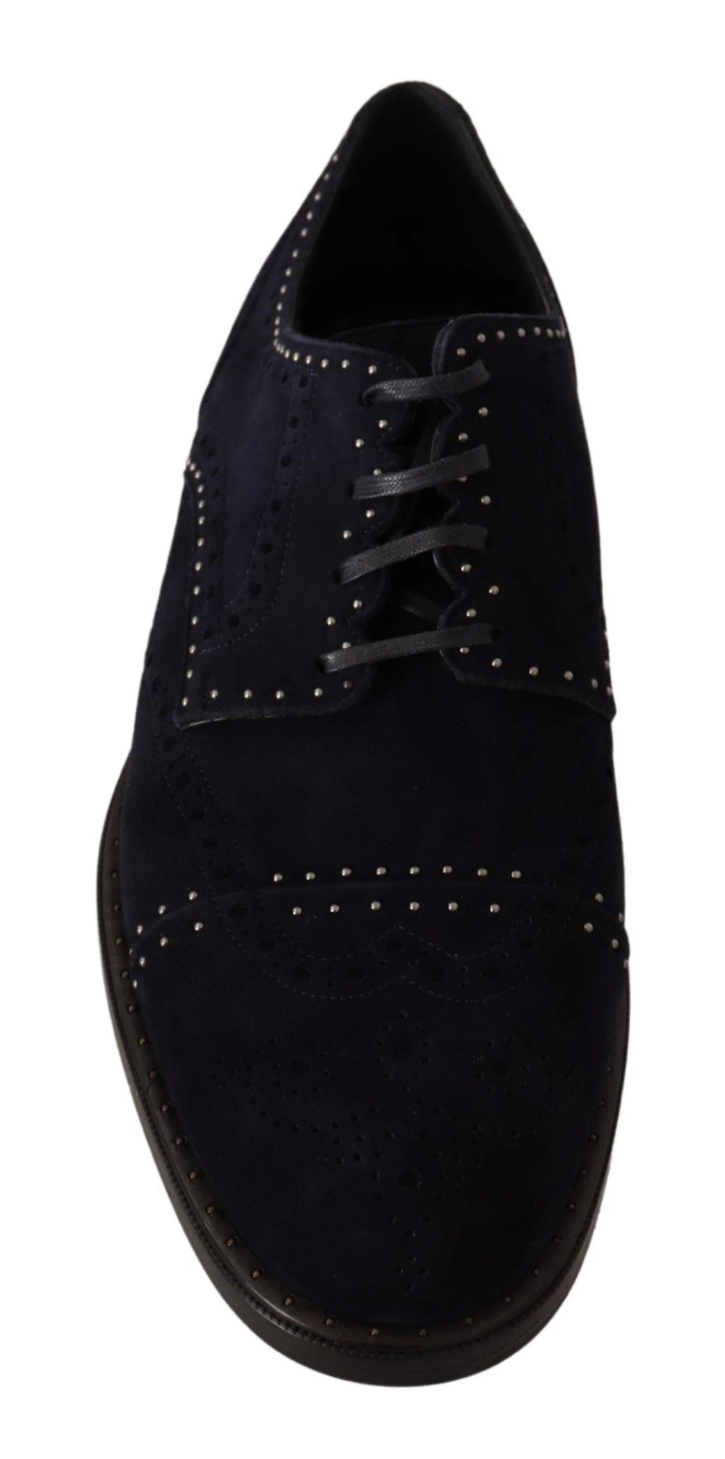 Dolce & Gabbana Blue Suede Leather Derby Studded Men's Shoes 6 Dolce & Gabbana Blue Suede Leather Derby Studded Men's Shoes - Image 4