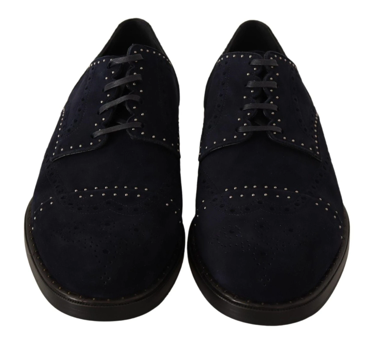 Dolce & Gabbana Blue Suede Leather Derby Studded Men's Shoes 7 Dolce & Gabbana Blue Suede Leather Derby Studded Men's Shoes - Image 5