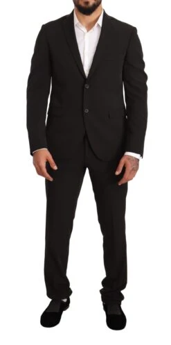 Domenico Tagliente Black Polyester Slim 2 Piece Set TAGLIENTE Men's Suit