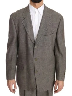 Fendi Brown Wool Regular Single Breasted Men's Suit 11 Fendi Brown Wool Regular Single Breasted Men's Suit -Lux Lair Store 1563075