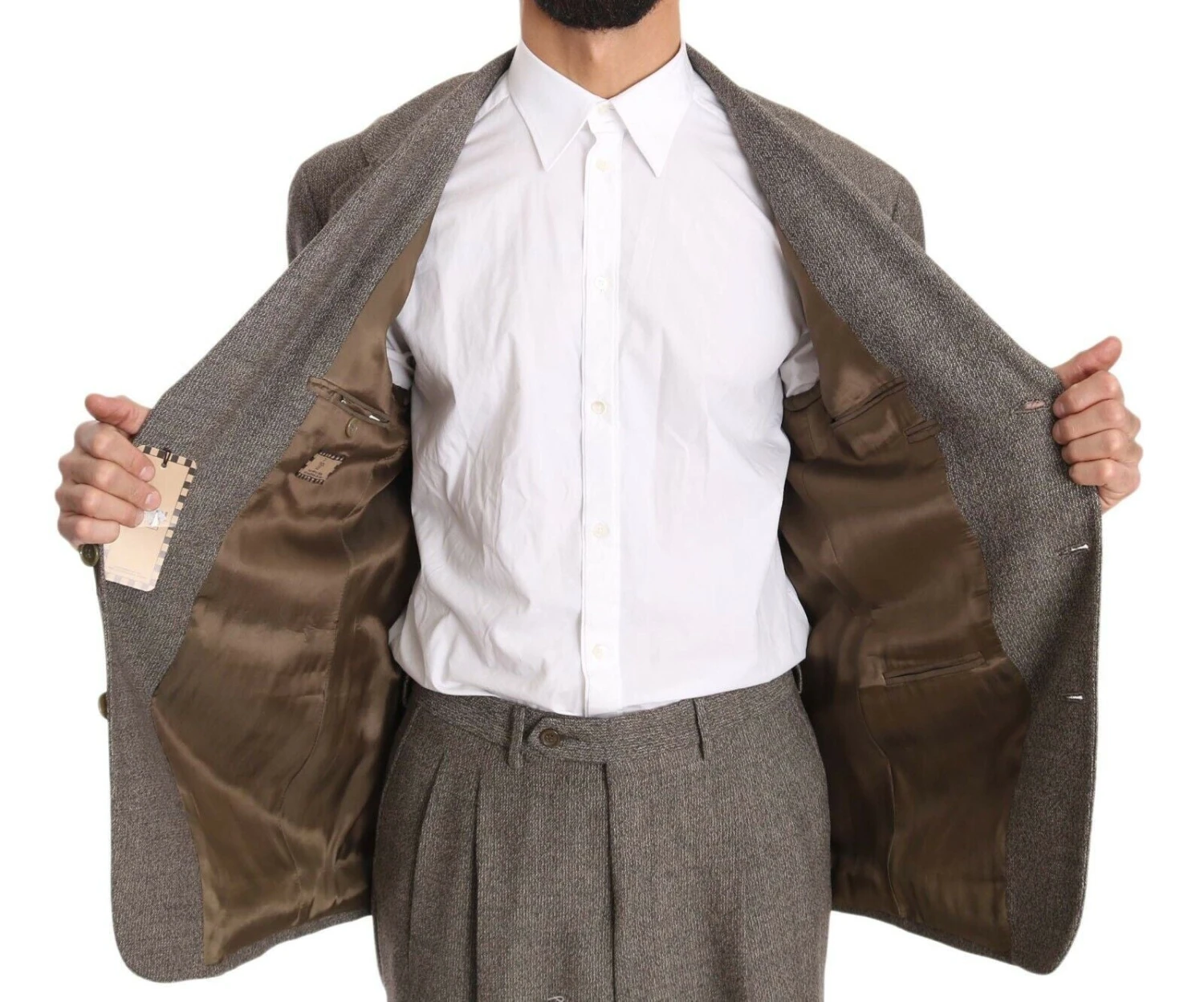 Fendi Brown Wool Regular Single Breasted Men's Suit 7 Fendi Brown Wool Regular Single Breasted Men's Suit - Image 5