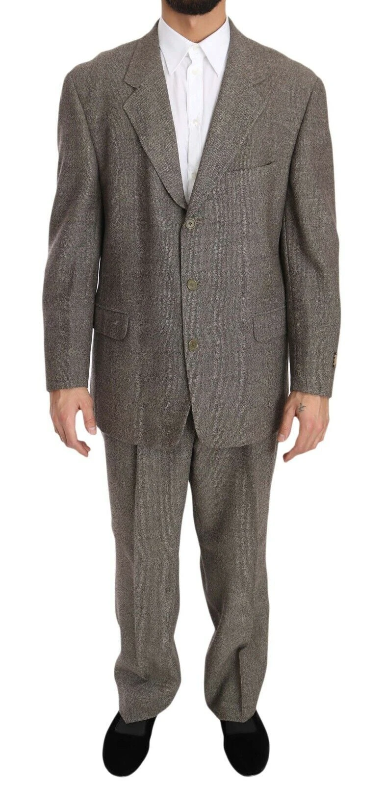Fendi Brown Wool Regular Single Breasted Men's Suit 3 Fendi Brown Wool Regular Single Breasted Men's Suit