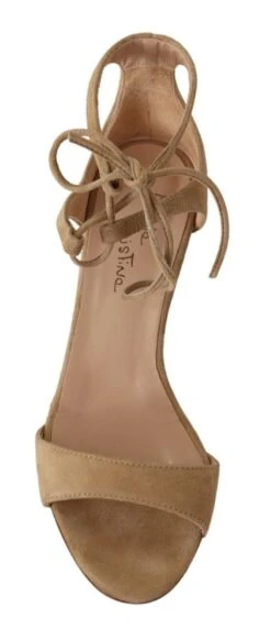 Maria Christina Beige Suede Leather Ankle Strap Pumps Women's Shoes -Lux Lair Store 1583482