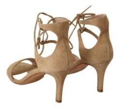 Maria Christina Beige Suede Leather Ankle Strap Pumps Women's Shoes -Lux Lair Store 1583666