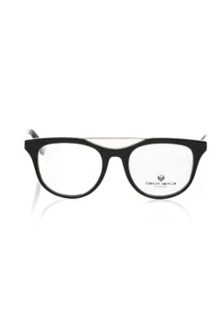 Frankie Morello Black Acetate Unisex Eyeglass Men's Frame