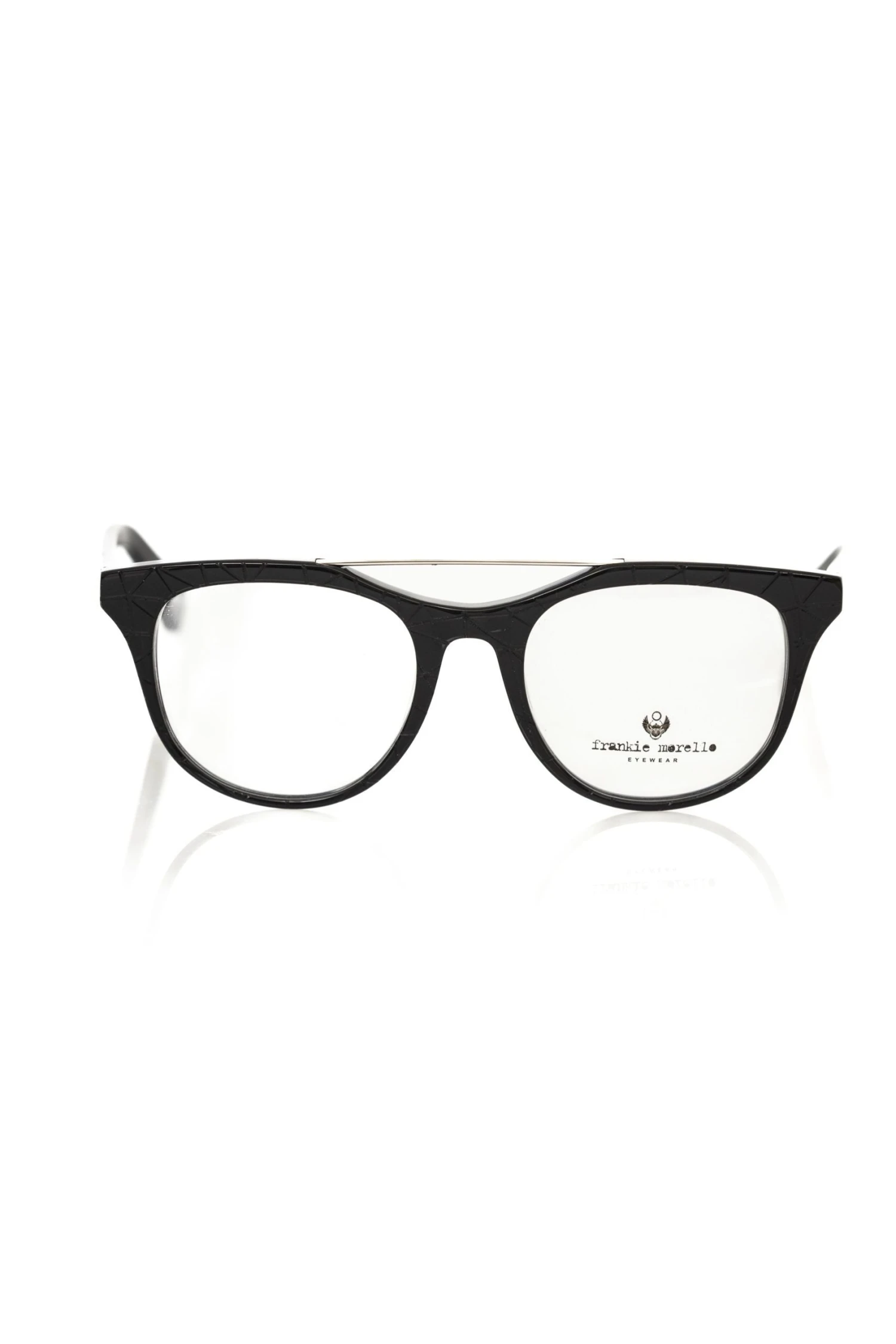 Frankie Morello Black Acetate Unisex Eyeglass Men's Frame 3 Frankie Morello Black Acetate Unisex Eyeglass Men's Frame
