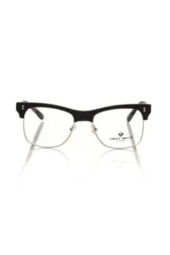 Frankie Morello Black Metallic Unisex Eyeglass Men's Frame