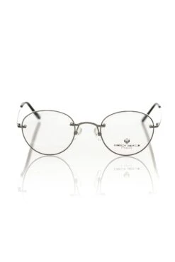 Frankie Morello Gray Metallic Unisex Eyeglass Men's Frame