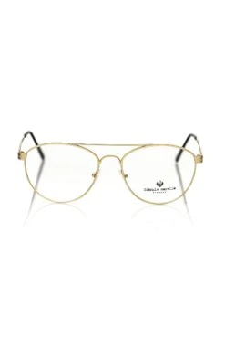 Frankie Morello Gold Metallic Unisex Frame Men's Eyeglasses