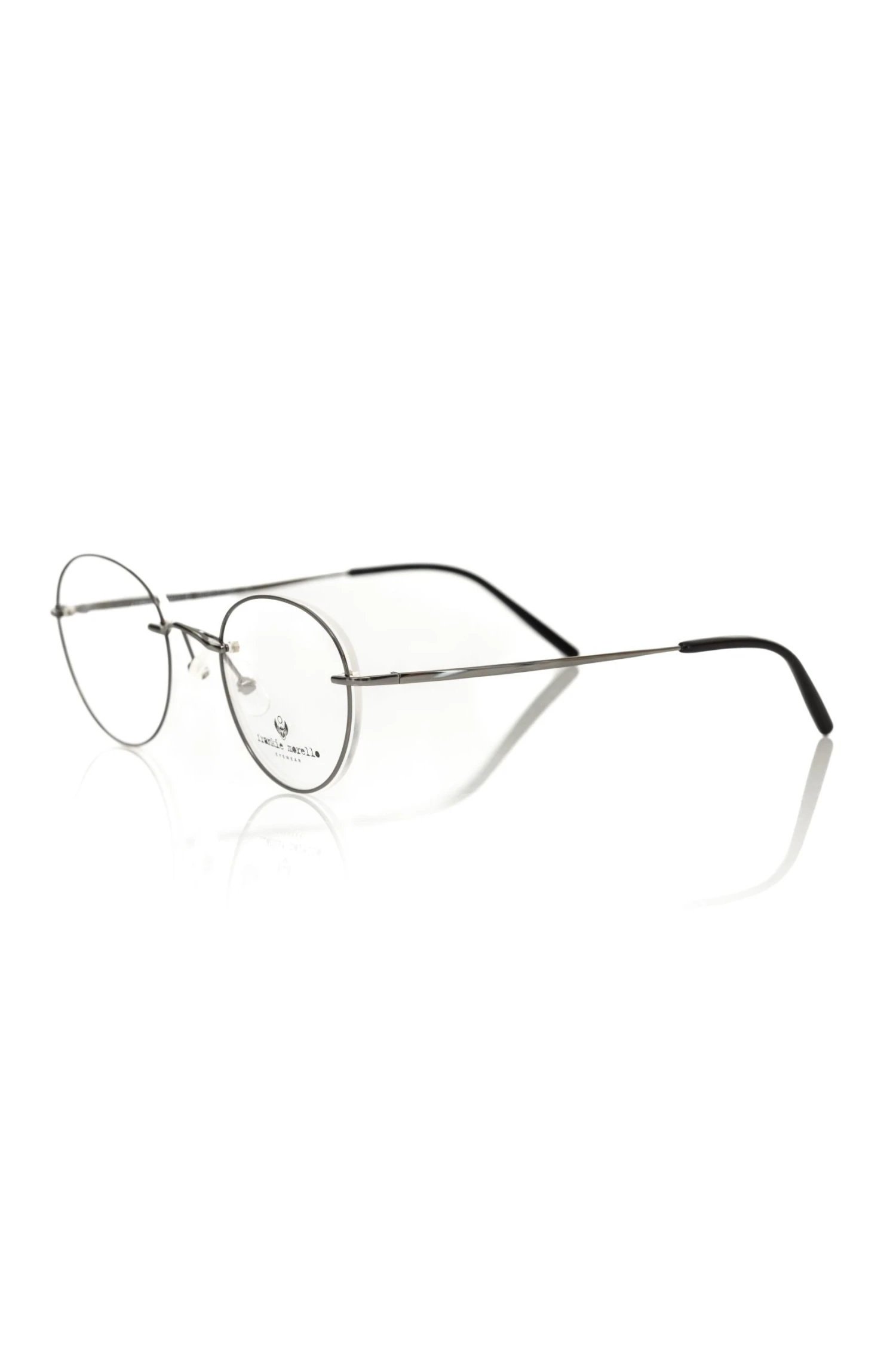 Frankie Morello Gray Metallic Unisex Eyeglass Men's Frame 4 Frankie Morello Gray Metallic Unisex Eyeglass Men's Frame - Image 2