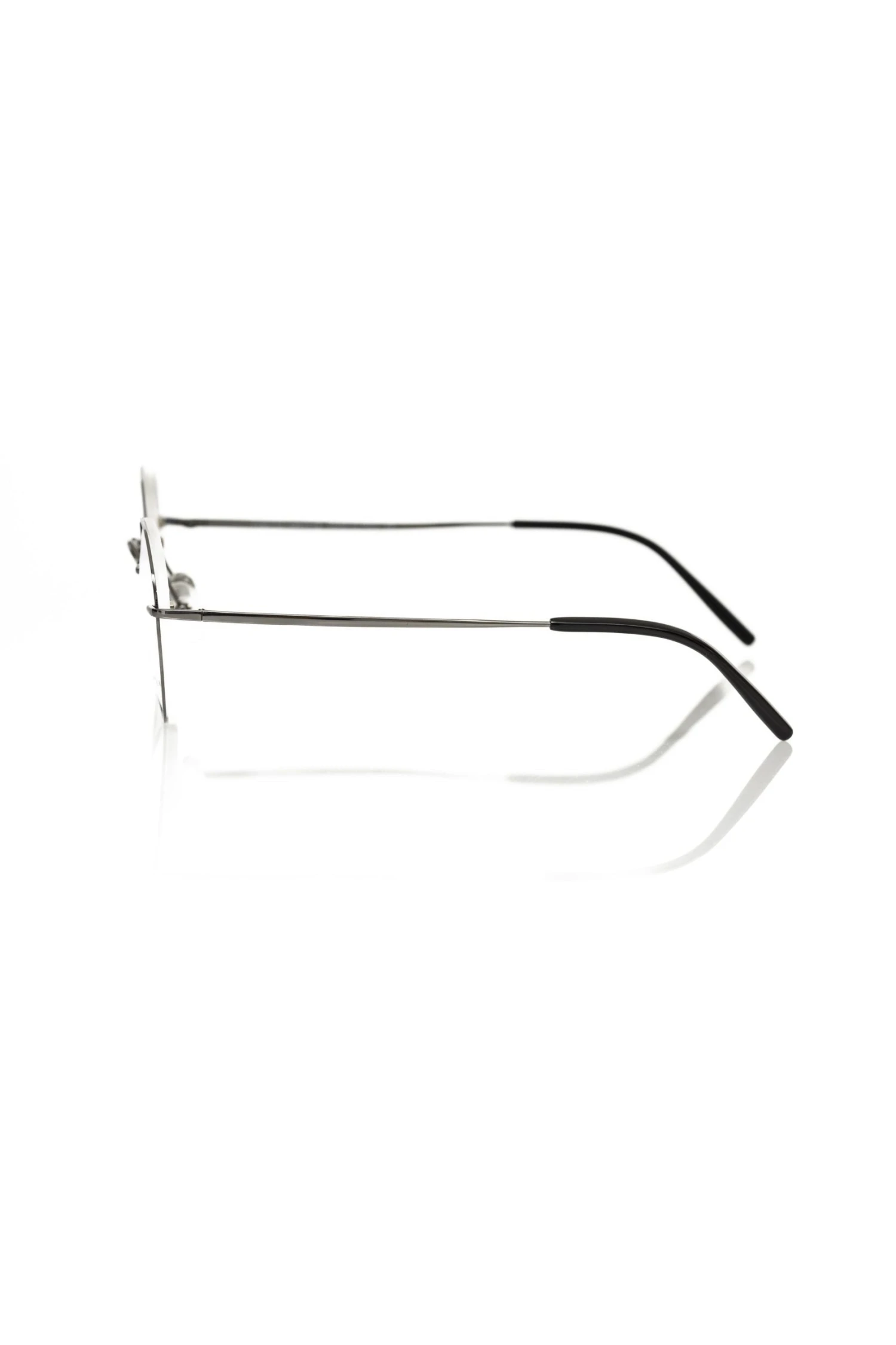 Frankie Morello Gray Metallic Unisex Eyeglass Men's Frame 5 Frankie Morello Gray Metallic Unisex Eyeglass Men's Frame - Image 3