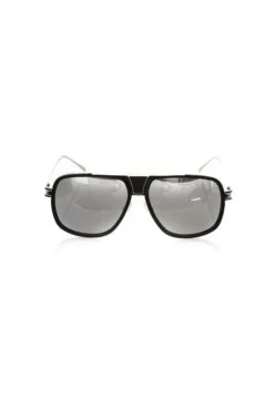 Frankie Morello Black Metallic Fiber Men Men's Sunglass
